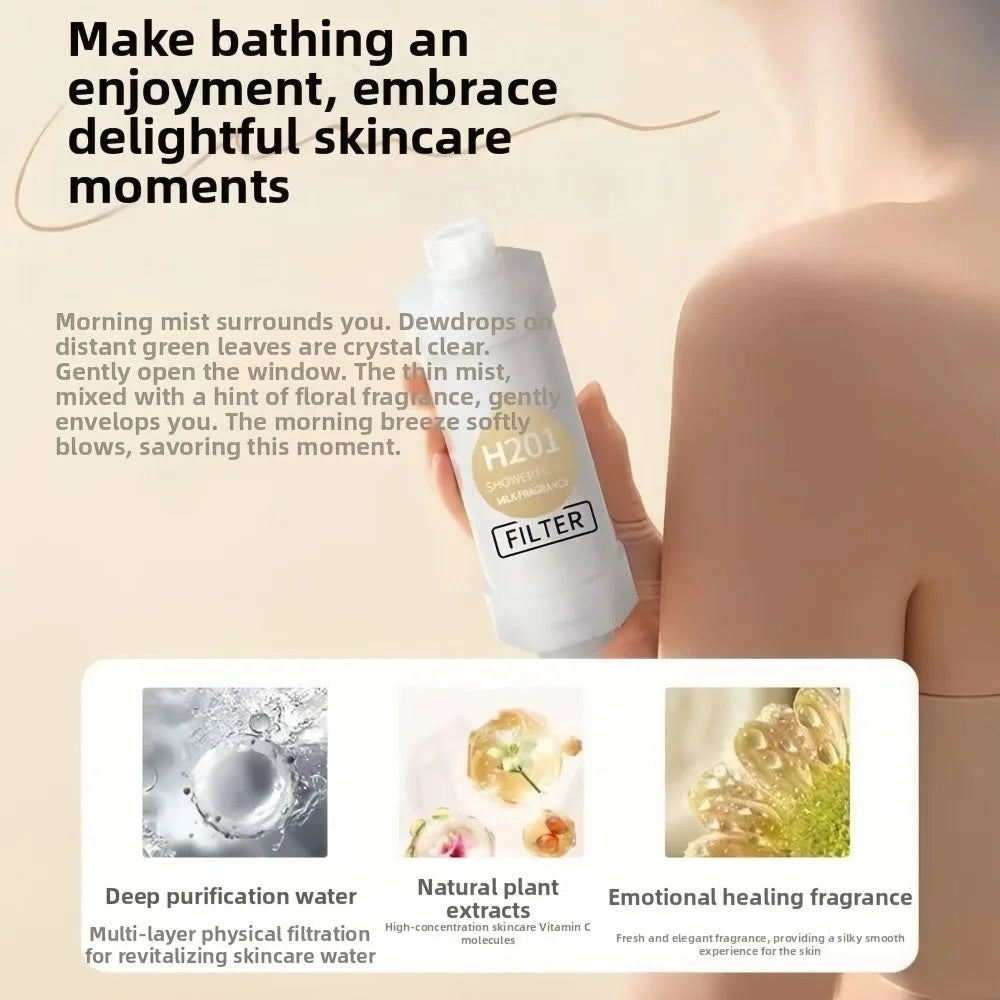 High Pressure Vitamin C Shower Head Filter Bathing Skincare Lavender Shower Scented Spa Grade Anti-scaling Shower Purifier
