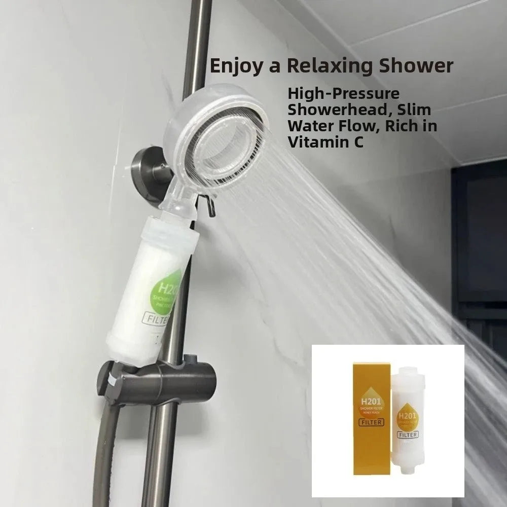 High Pressure Vitamin C Shower Head Filter Bathing Skincare Lavender Shower Scented Spa Grade Anti-scaling Shower Purifier