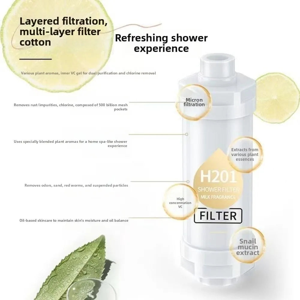 High Pressure Vitamin C Shower Head Filter Bathing Skincare Lavender Shower Scented Spa Grade Anti-scaling Shower Purifier
