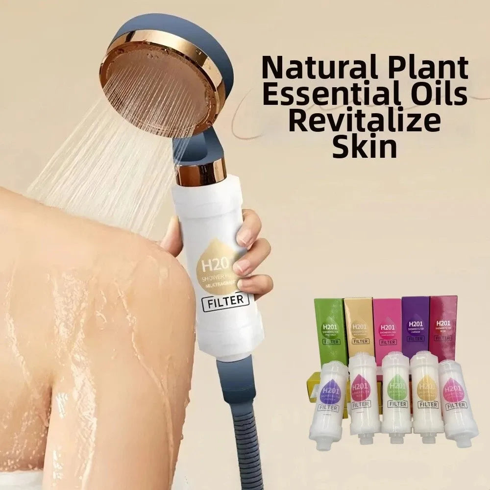 High Pressure Vitamin C Shower Head Filter Bathing Skincare Lavender Shower Scented Spa Grade Anti-scaling Shower Purifier